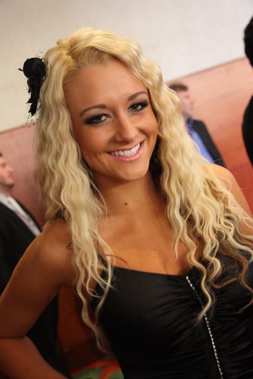 Briana Blair posando en la Expo AVN 2010.